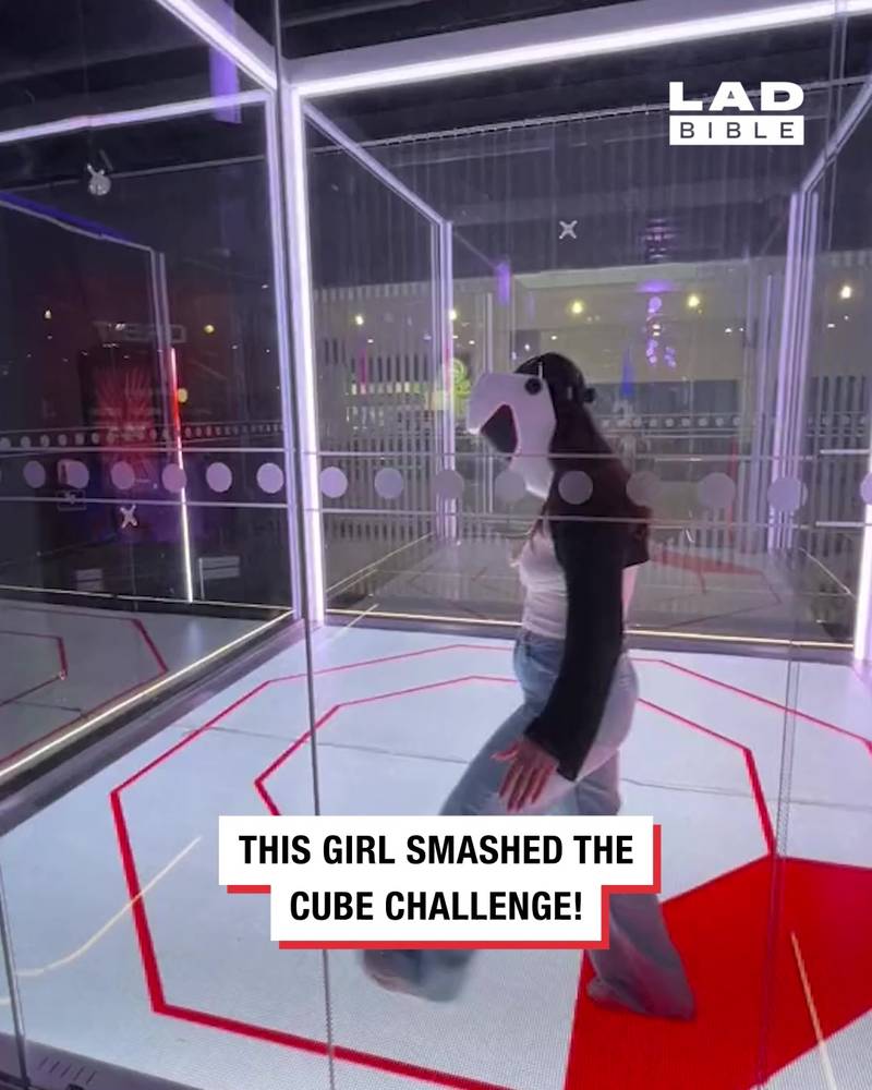 Girl absolutely smashes The Cube Challenge on first try