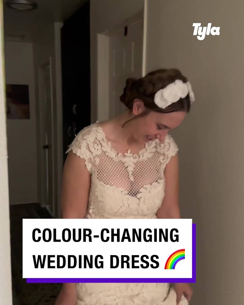 Colour changing wedding dress