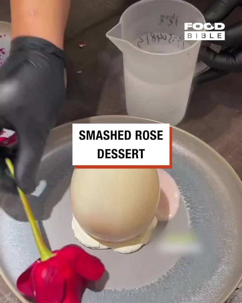 Smashed Rose Dessert 🌹🍨