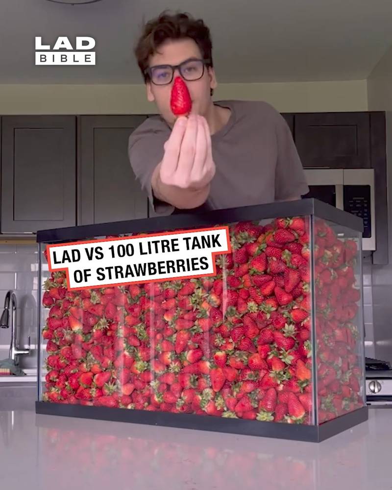 Guy vs 100 Litre Tank Of Food
