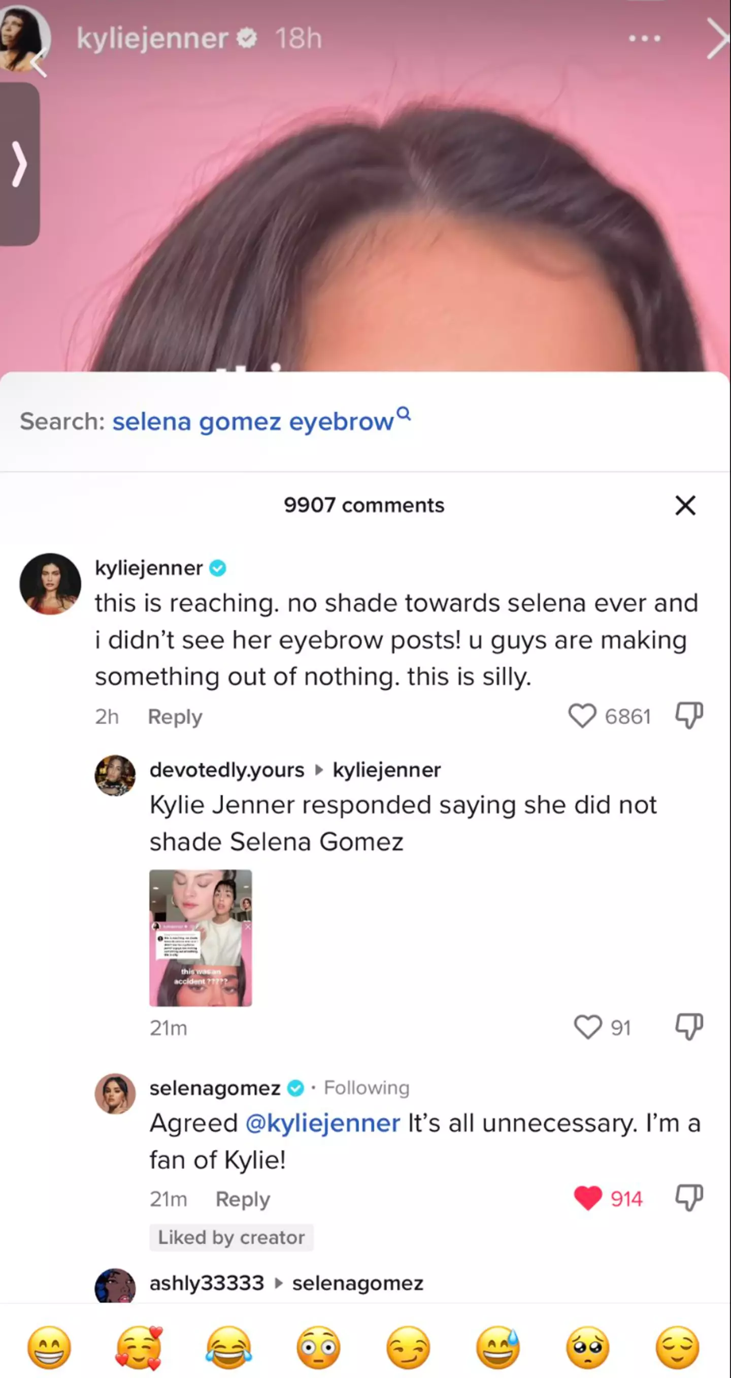 Kylie responded to the video.
