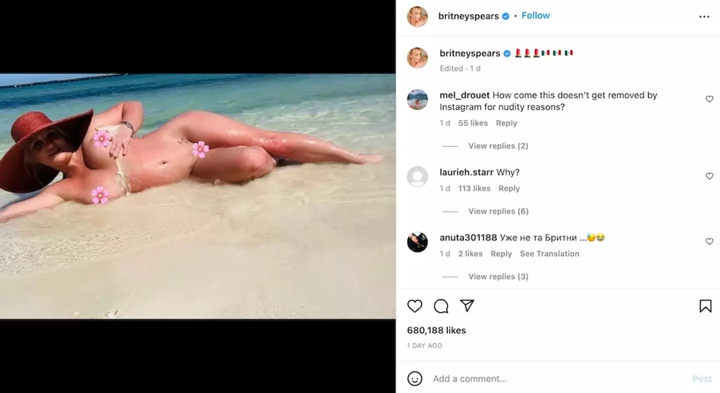 Britney sparked concern with her latest nude Instagram shot.