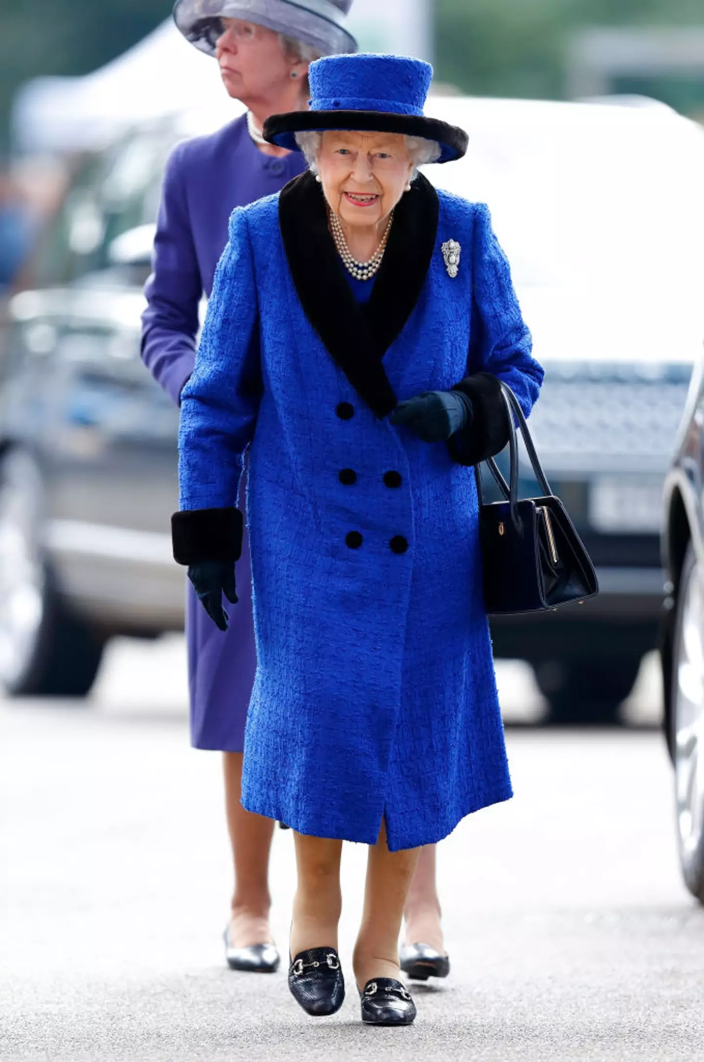 The Queen opted for nude tights on this occasion. (Max Mumby/Indigo/Getty Images)