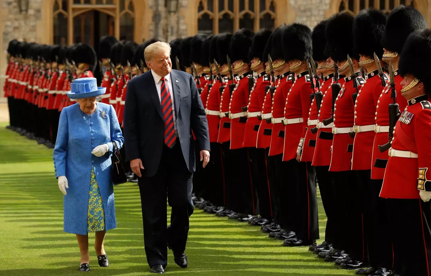 Trump walked slightly ahead of the Queen. (Matt Dunham - WPA Pool/Getty Images)