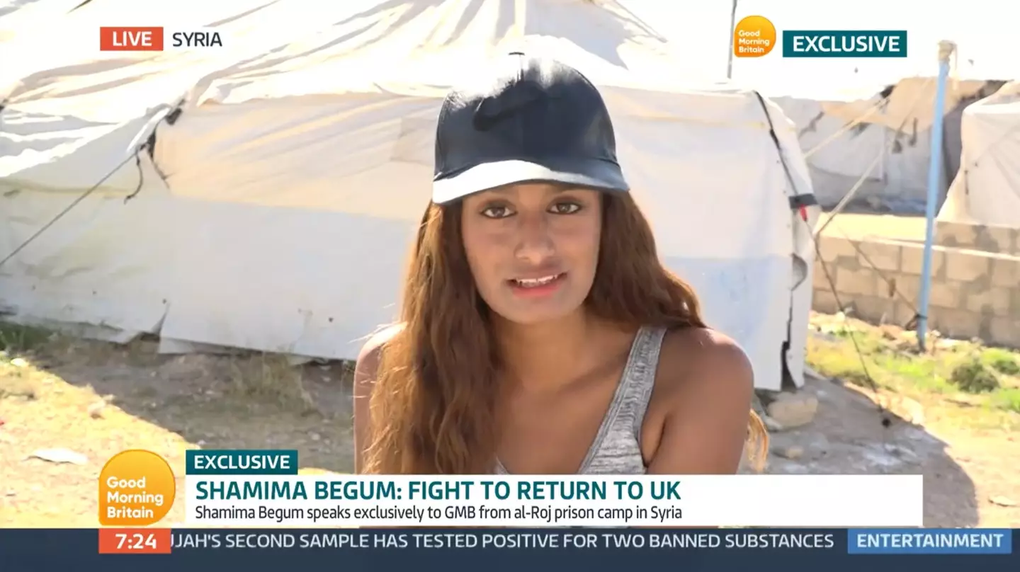 Shamima Begum has been in a Syrian refugee camp for several years.