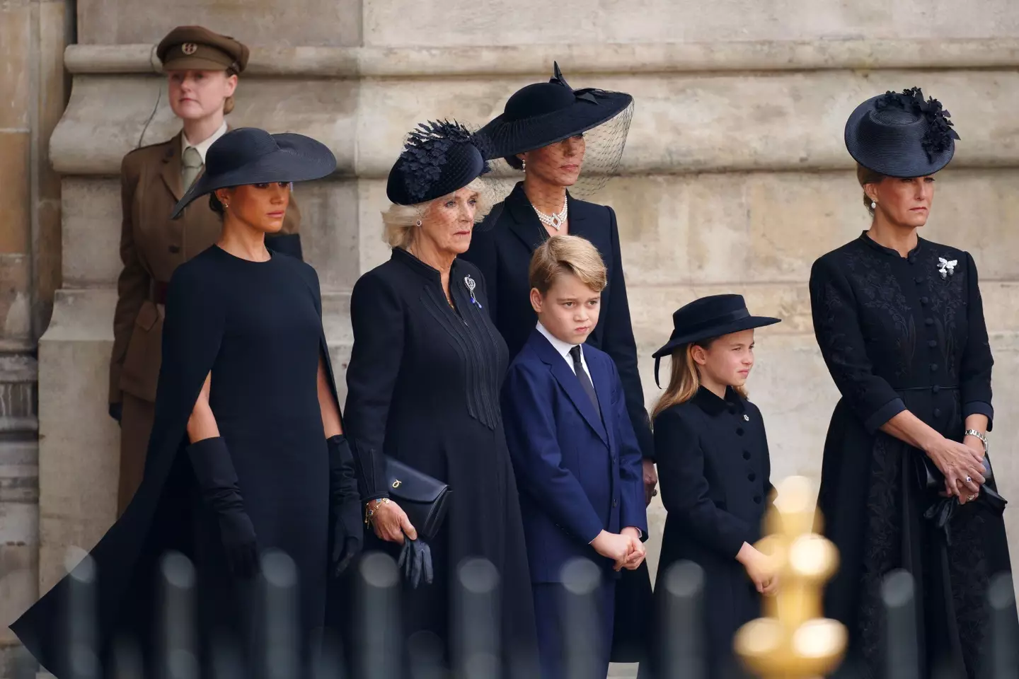 Members of the royal family gathered for the funeral of Queen Elizabeth II earlier today, including Meghan Markle.