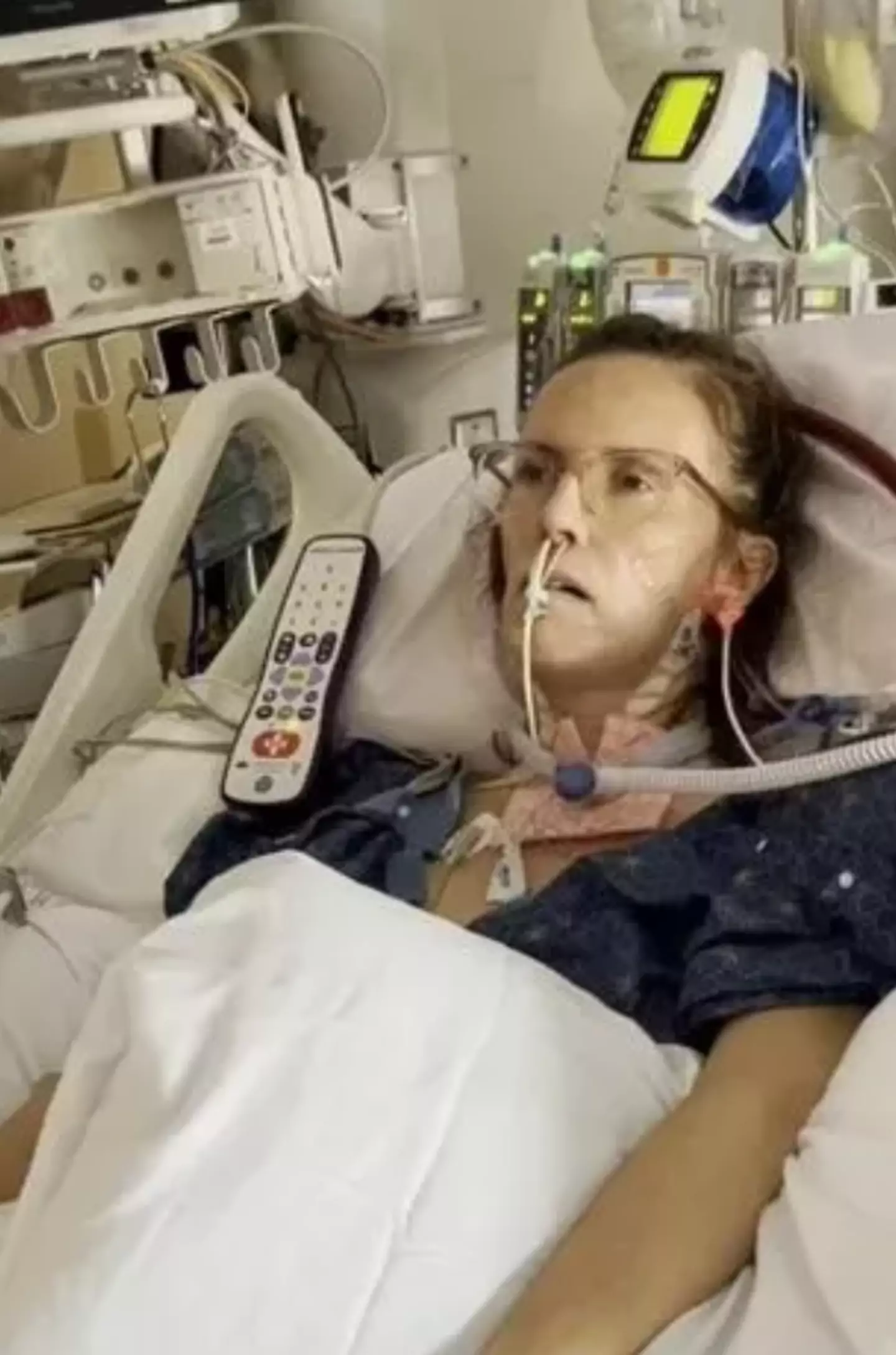 The mum-of-two was placed into a medically-induced coma. (YouTube)