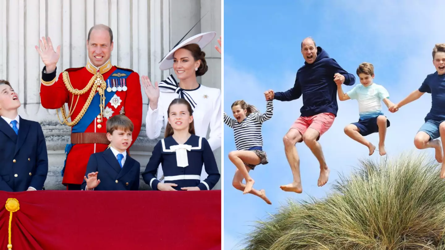 Never-before-seen picture of Prince William and kids breaks unofficial record for royal fans