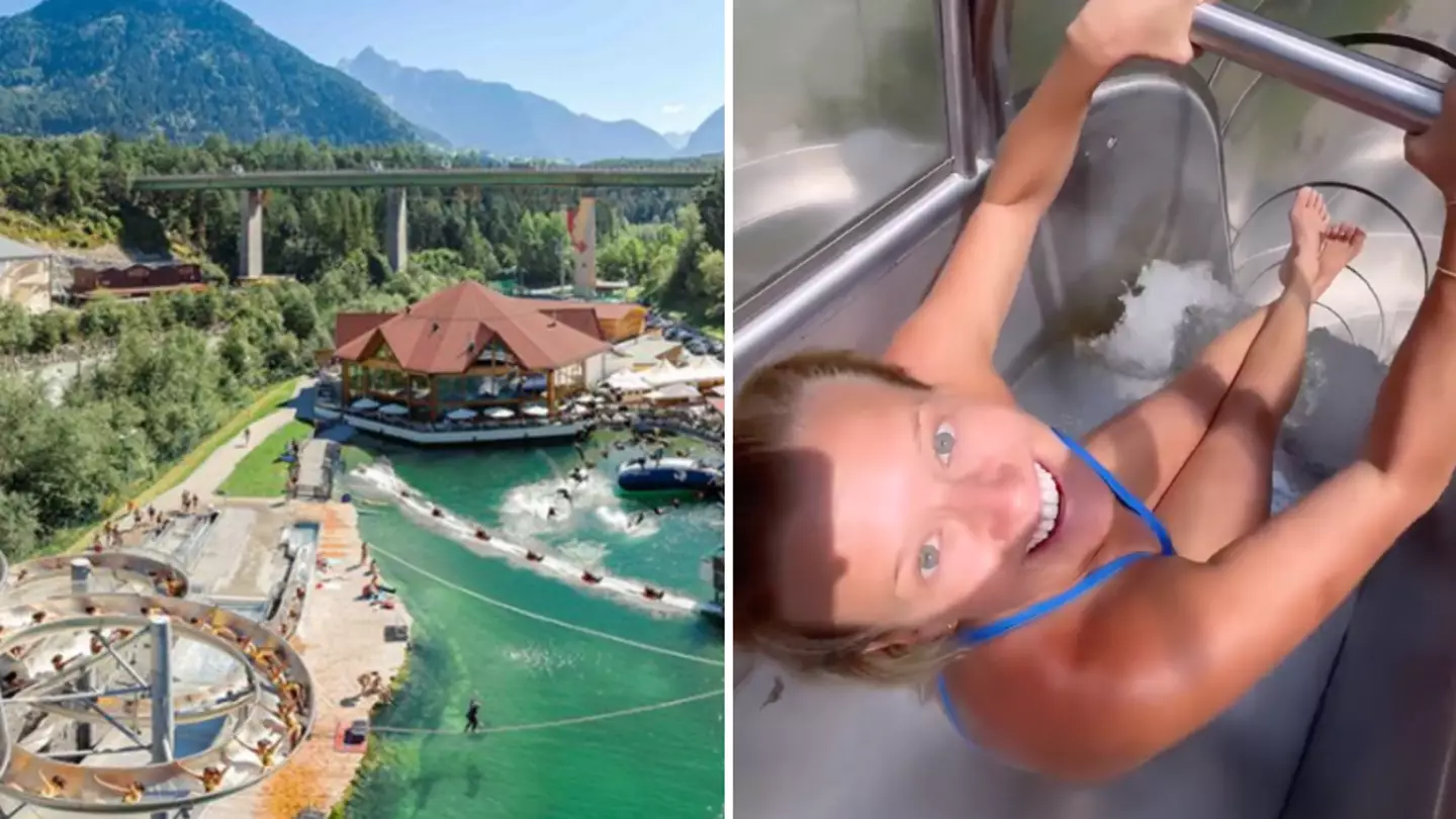 Waterpark responds after world champion diver ignored ‘no women’ sign on extreme slide to see what would happen