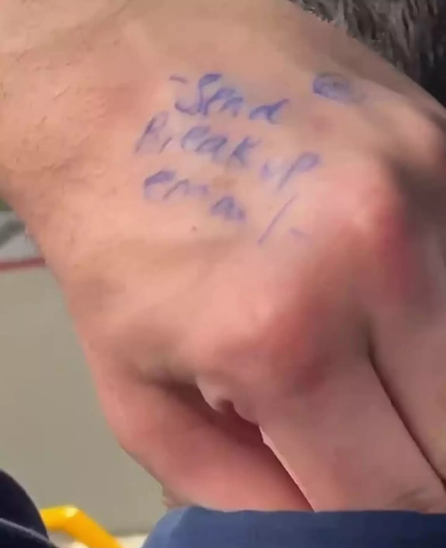 A random train commuter in Australia has shocked the internet after the 'gutless' note on his hand went viral.