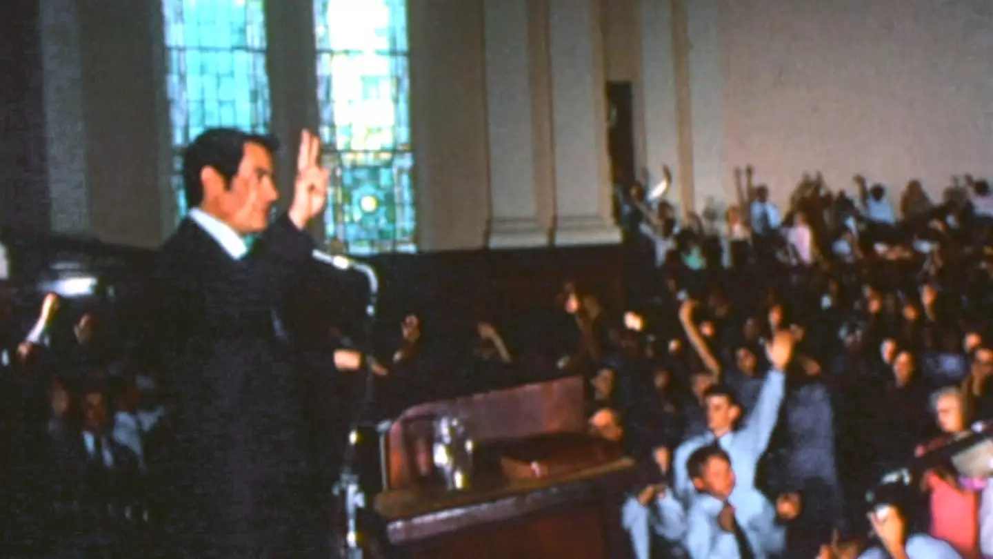 Cult Massacre: One Day in Jonestown explores cult leader Reverend Jim Jones. (Hulu/Disney+)
