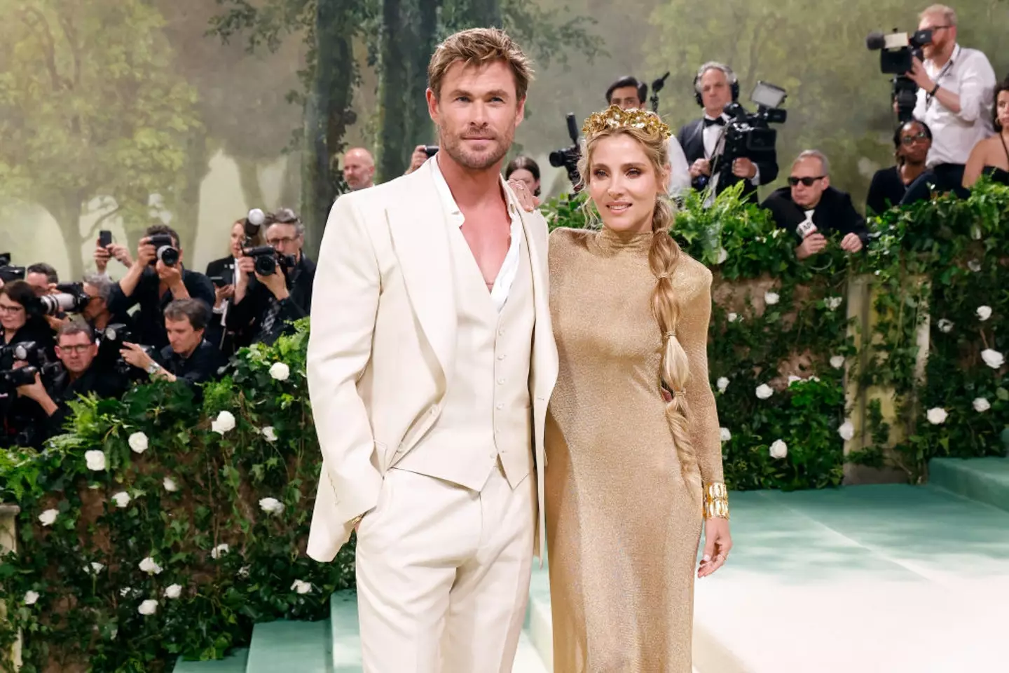The Thor star attended the fashion event with his wife, Elsa Pataky. (Taylor Hill / Contributor / Getty Images)