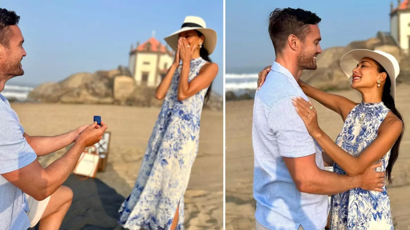 Nicole Scherzinger gets engaged to Thom Evans after beautiful beach proposal