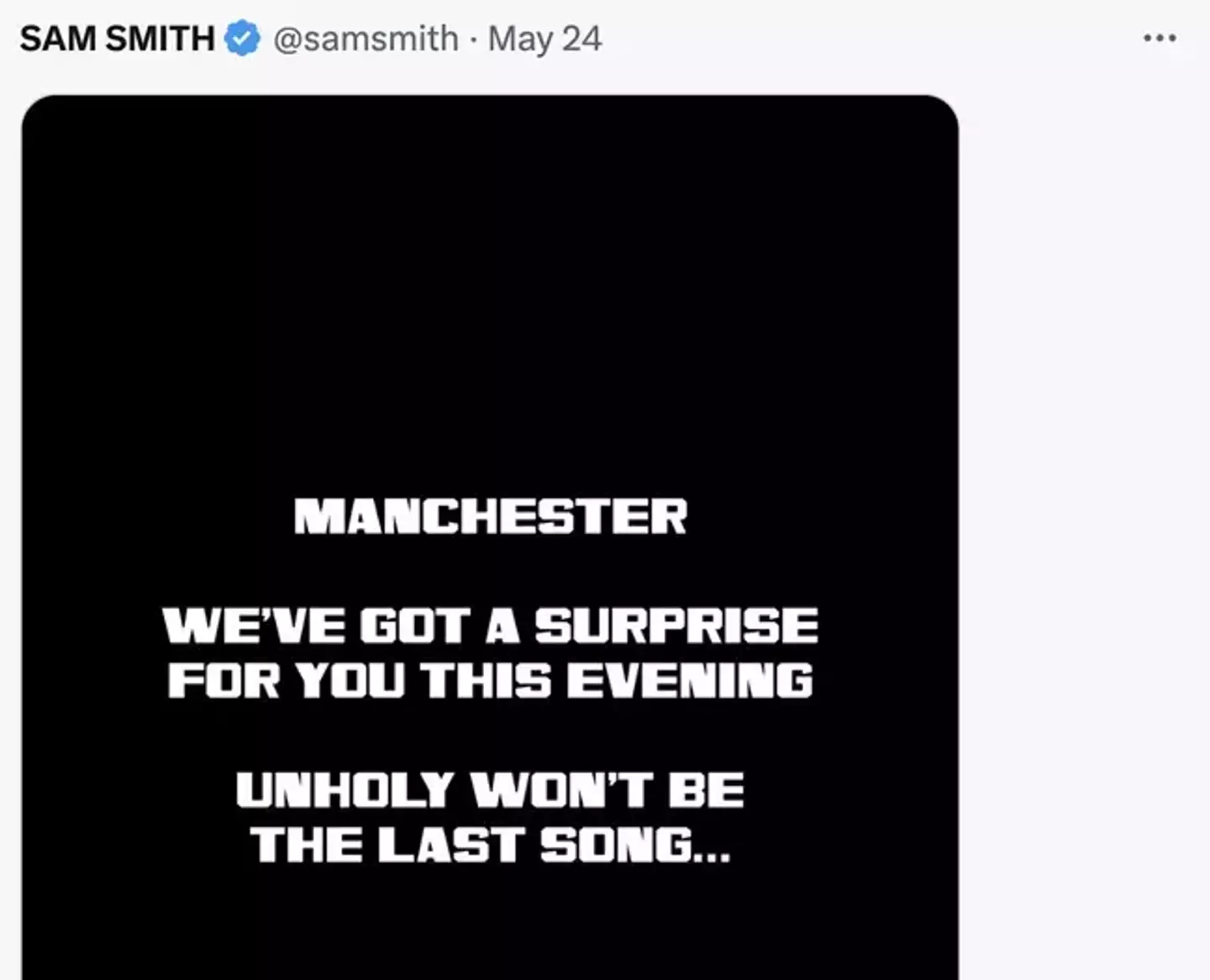 Sam Smith teased the surprise before going on stage.