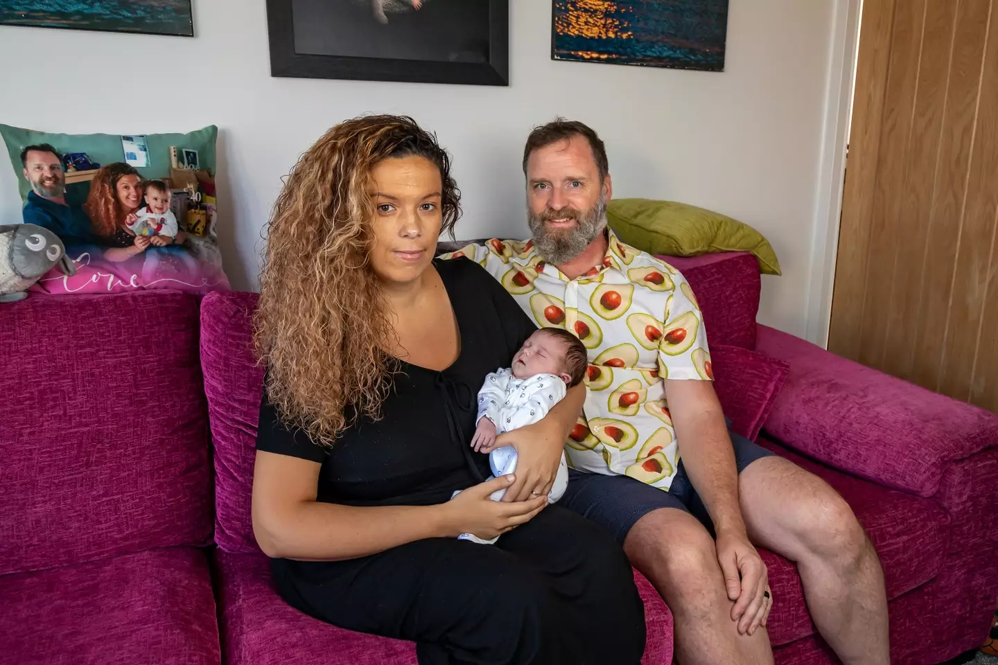 Angharad Woolley gave birth to a healthy baby girl with the help of her husband Paul.