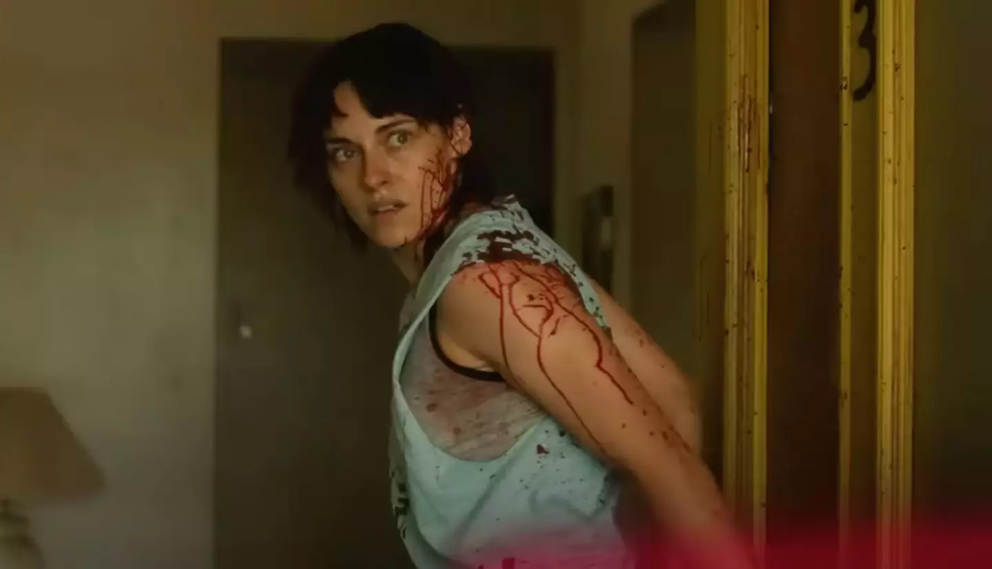 Kristen Stewart stars in the new romantic crime thriller. (A24)