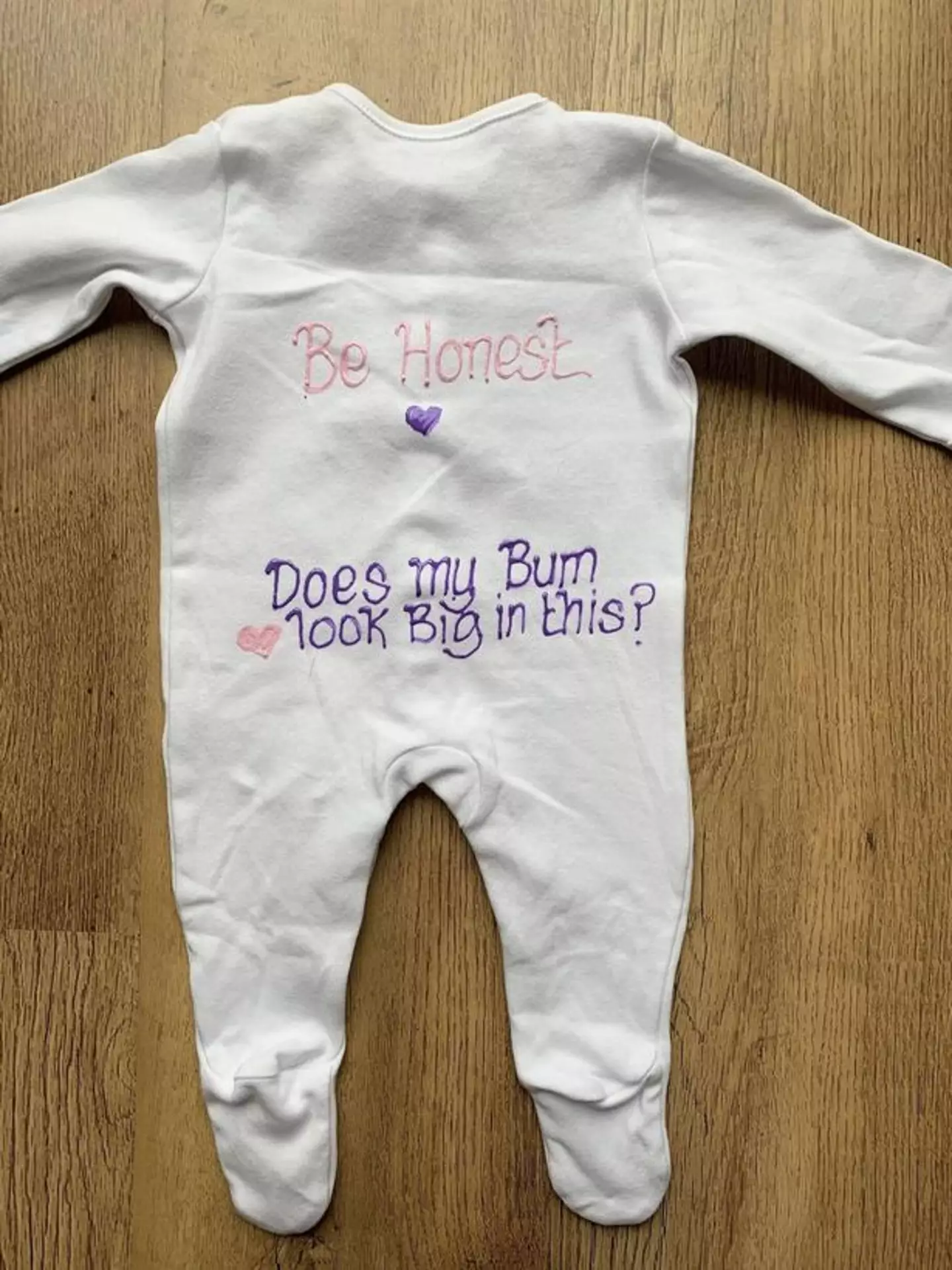 The babygrows retail for £7.