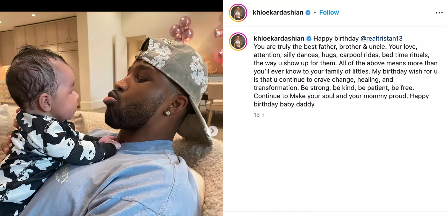 Khloe shared a series of snaps for Tristan's birthday.