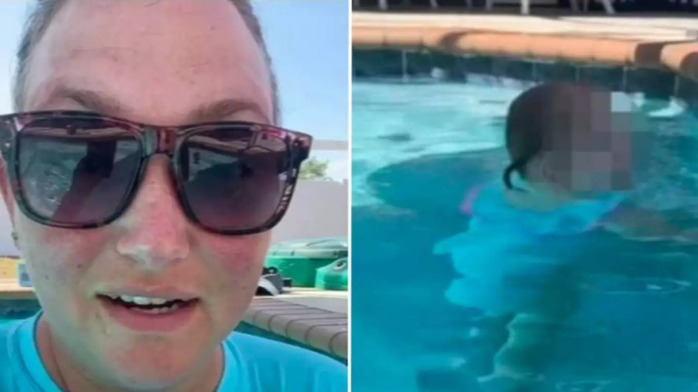 Swim instructor issues warning to parents about dangers of blue swimsuits for children
