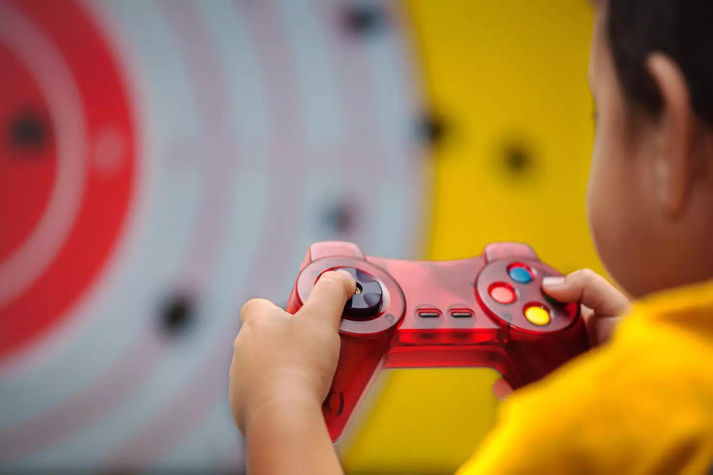 A child playing a video game.