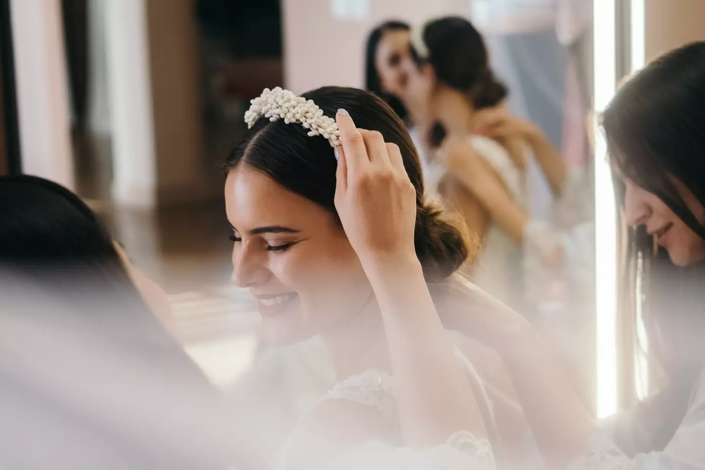 "Everyone in the wedding party must have shorter hair than the bride by at least six inches" (stock image).