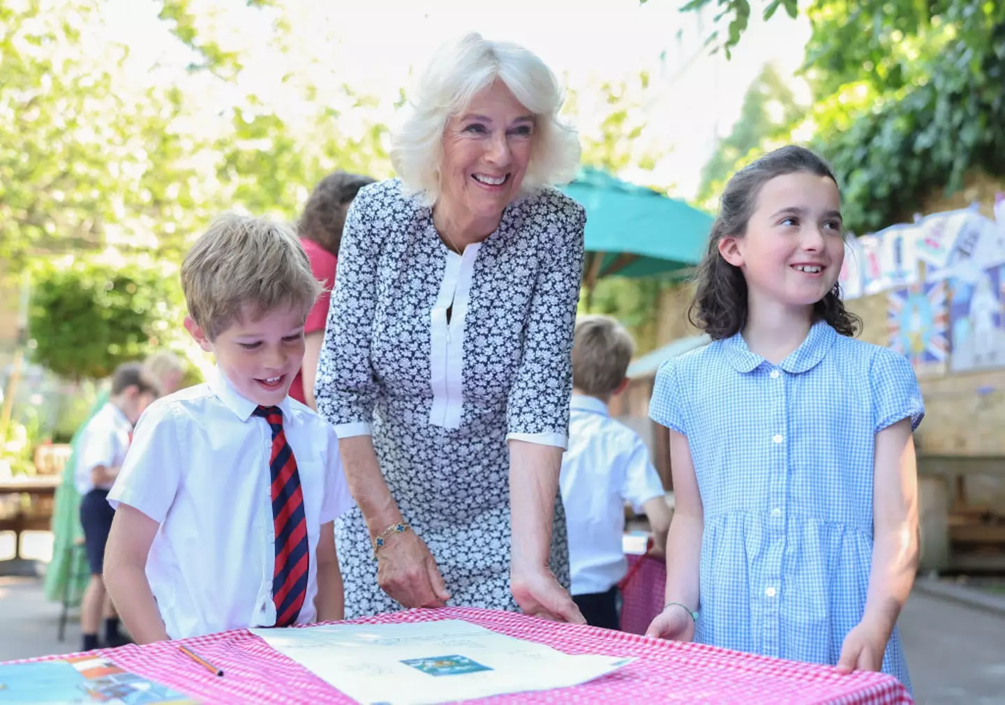 Queen Camilla visited the primary school as part of a royal engagement yesterday (Chris Jackson/Getty Images)
