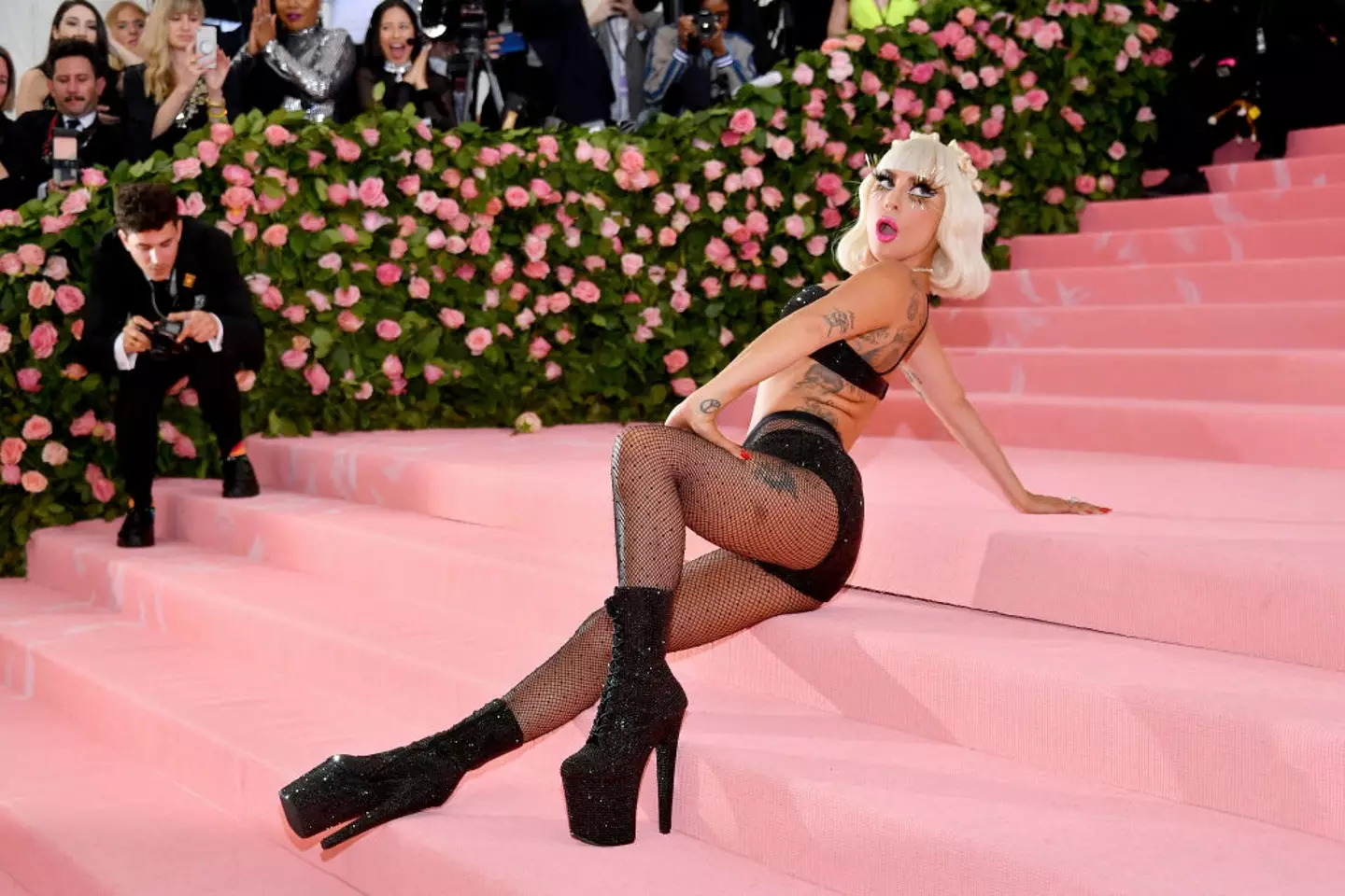 Lady Gaga showing off her fourth and final outfit change at the 2019 Met Gala. (Dia Dipasupil/FilmMagic)