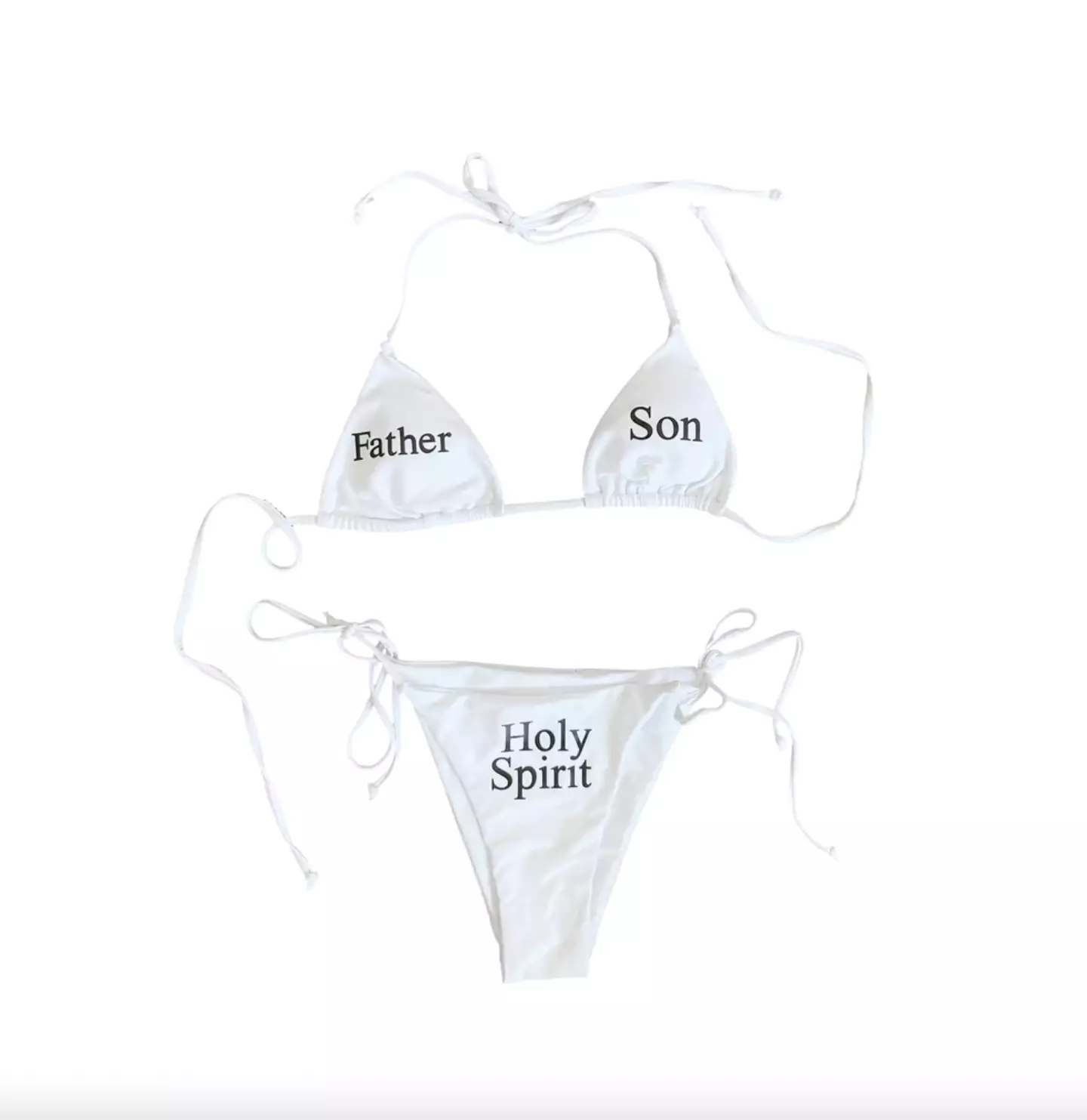 Many have found the Holy Trinity bikini offensive.
