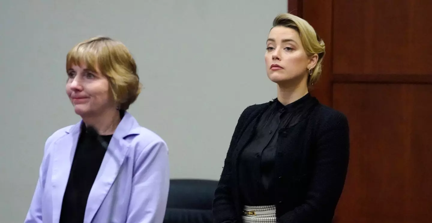 Amber Heard during her and Johnny Depp's high-profile 2022 defamation case. (STEVE HELBER/POOL/AFP via Getty Images)