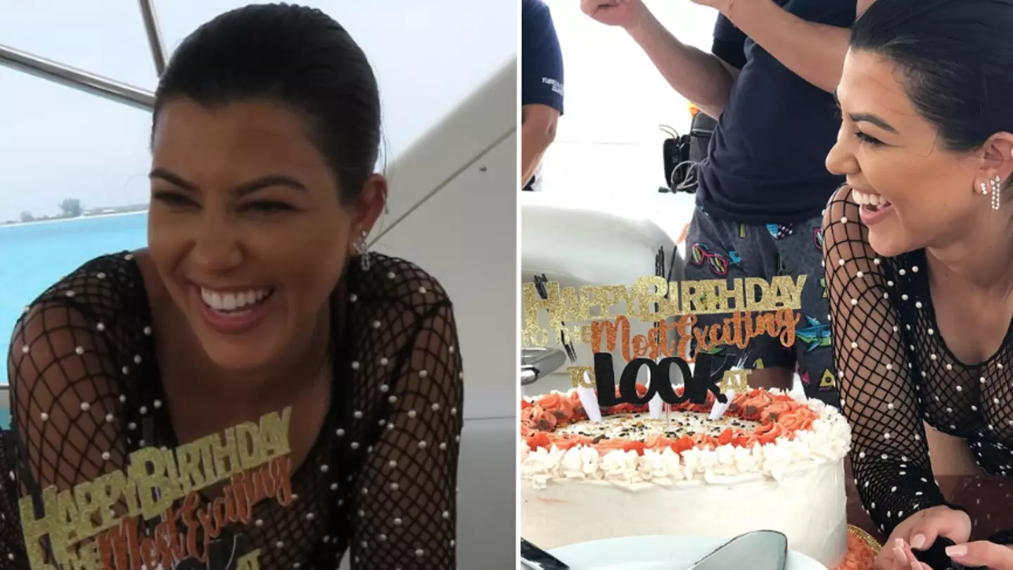 Fans ‘screaming’ after spotting Kourtney Kardashian’s hilarious swipe at sister Kim on birthday cake