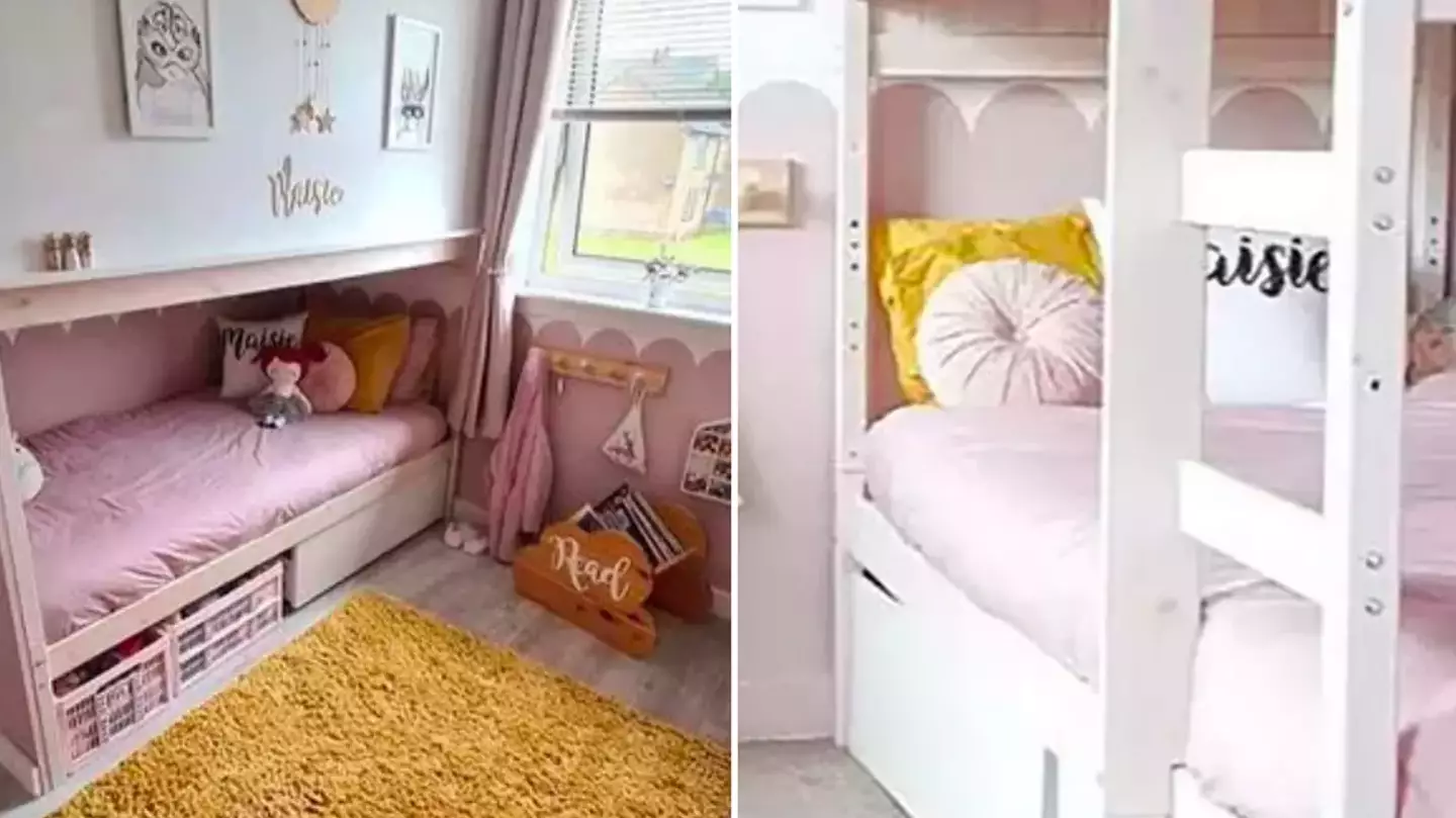 Mum reveals genius trick using bunk beds to give daughters their own bedrooms
