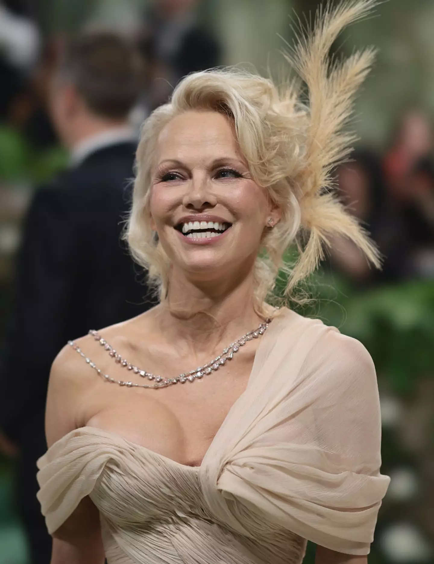Pamela Anderson wore a little makeup at this year's Met Gala. (Dimitrios Kambouris/Getty Images for The Met Museum/Vogue)