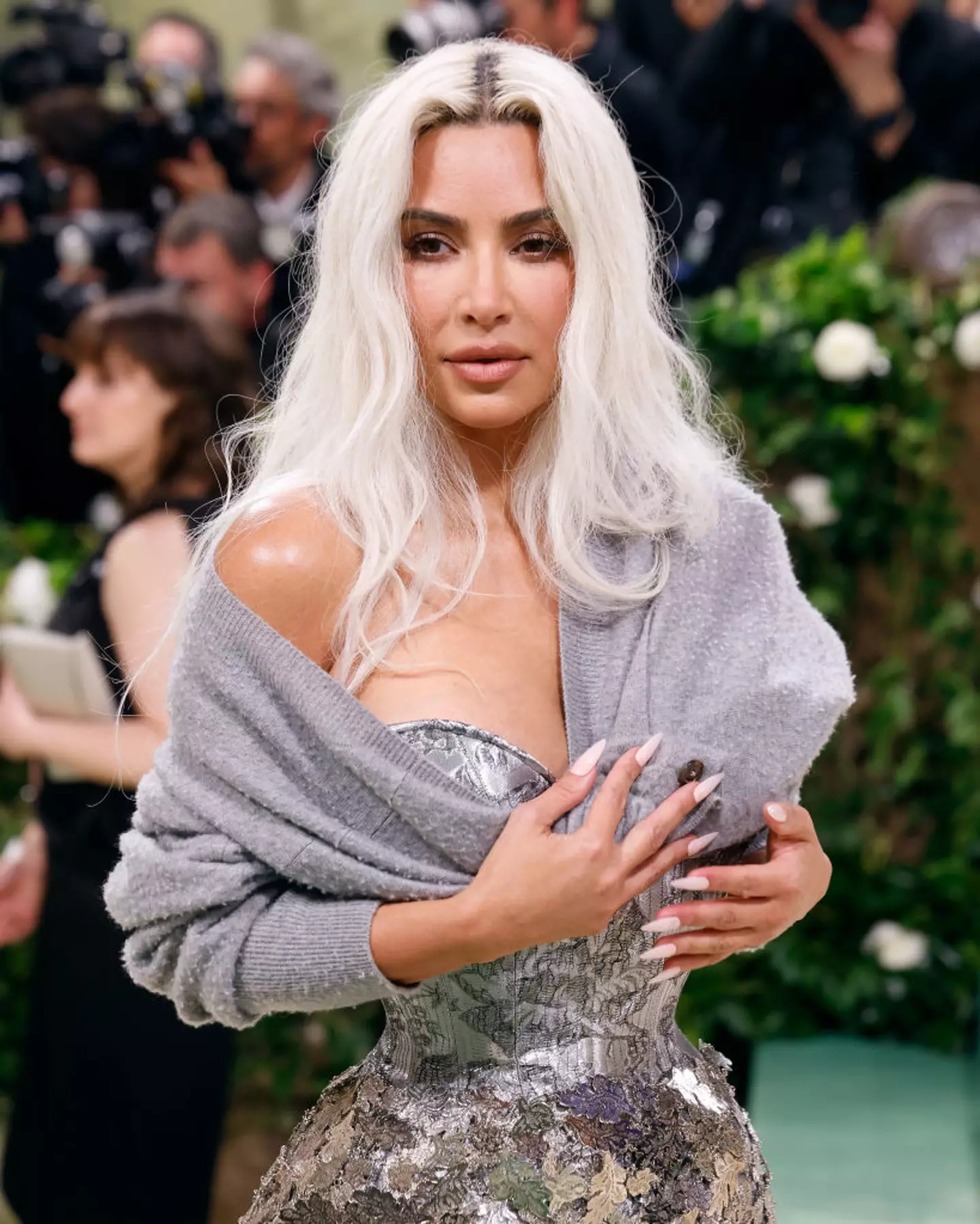 Kim Kardashian shocked at the Met Gala with her Galliano look. (Taylor Hill / Contributor / Getty Images)