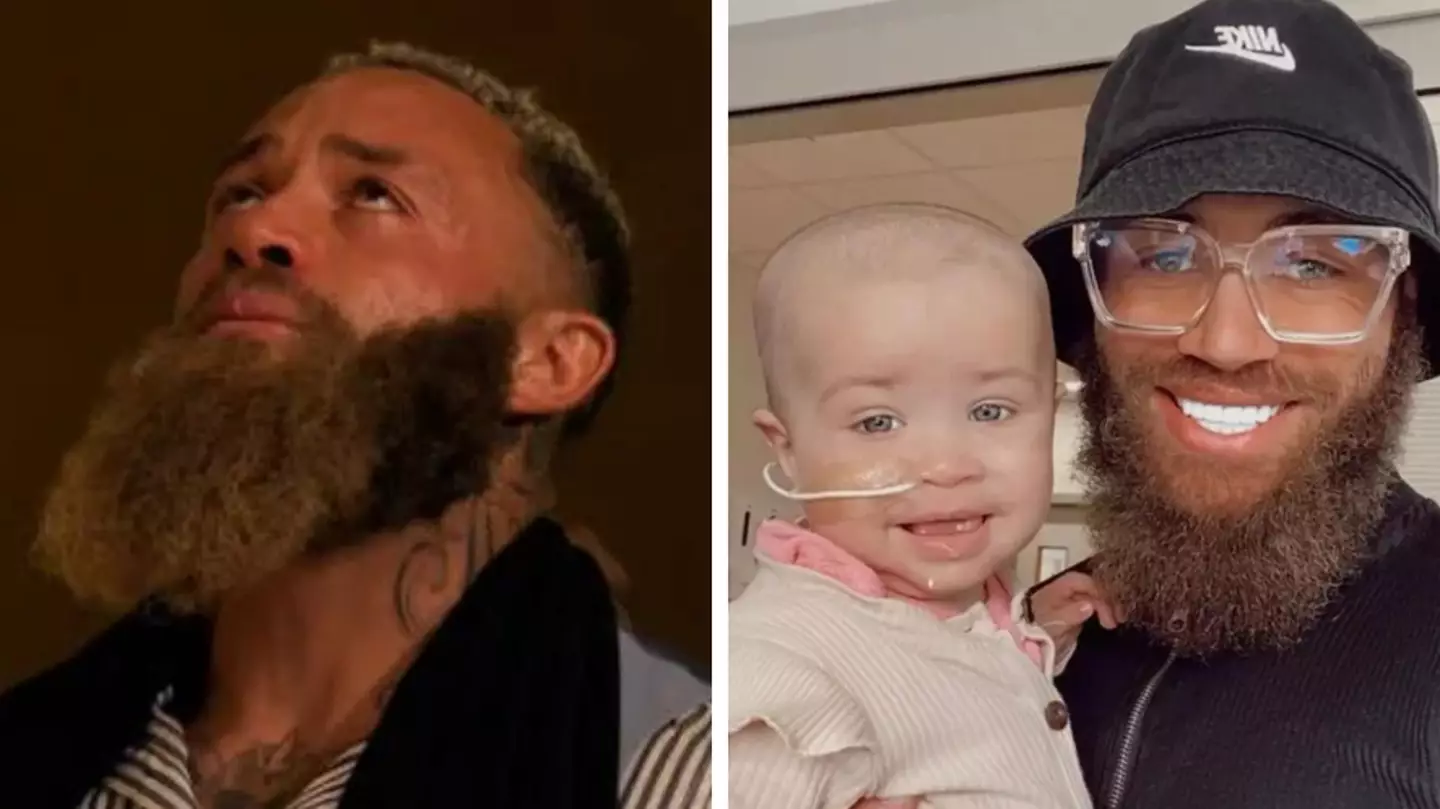 Tearful Ashley Cain says he'll never shave his beard because of late daughter Azaylia
