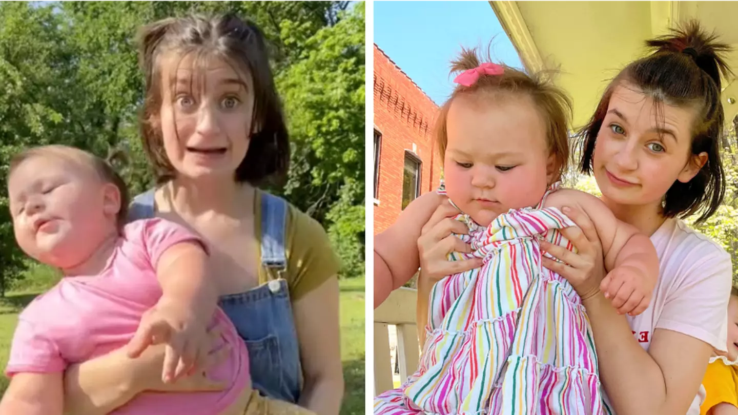 18-month-old toddler is so big she's almost as tall as her mum