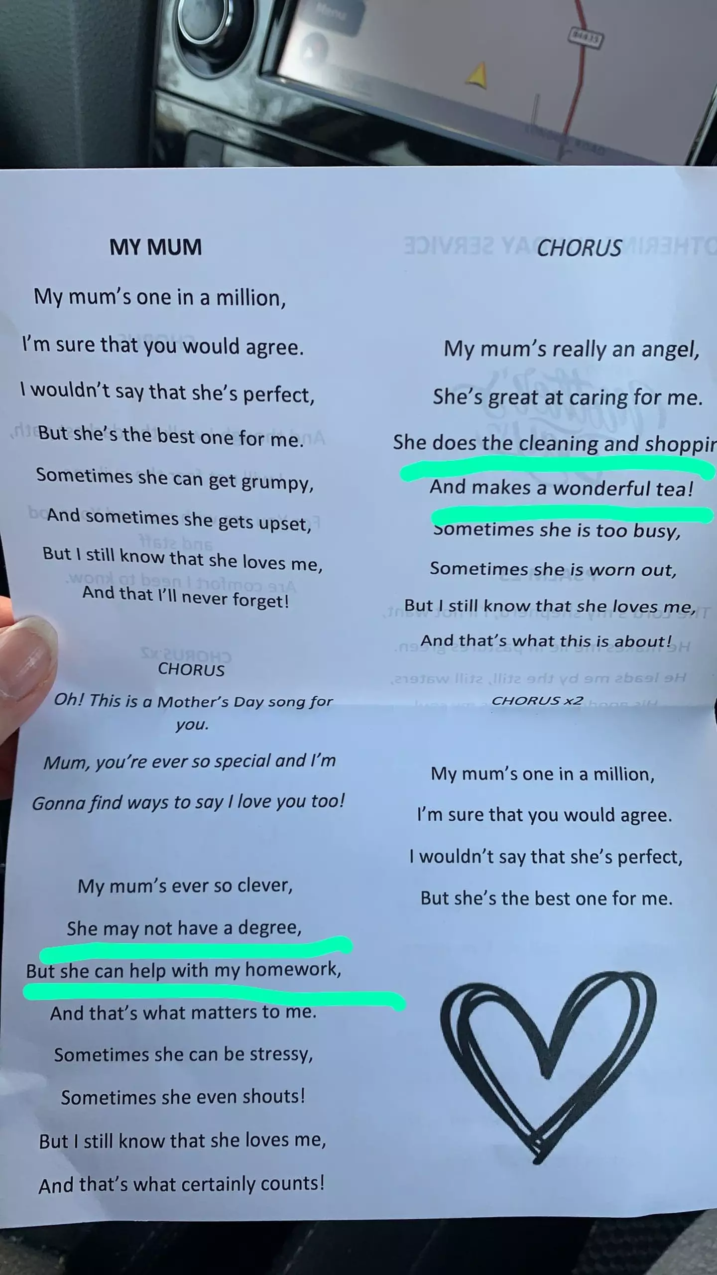 The song the kids were given to sing.