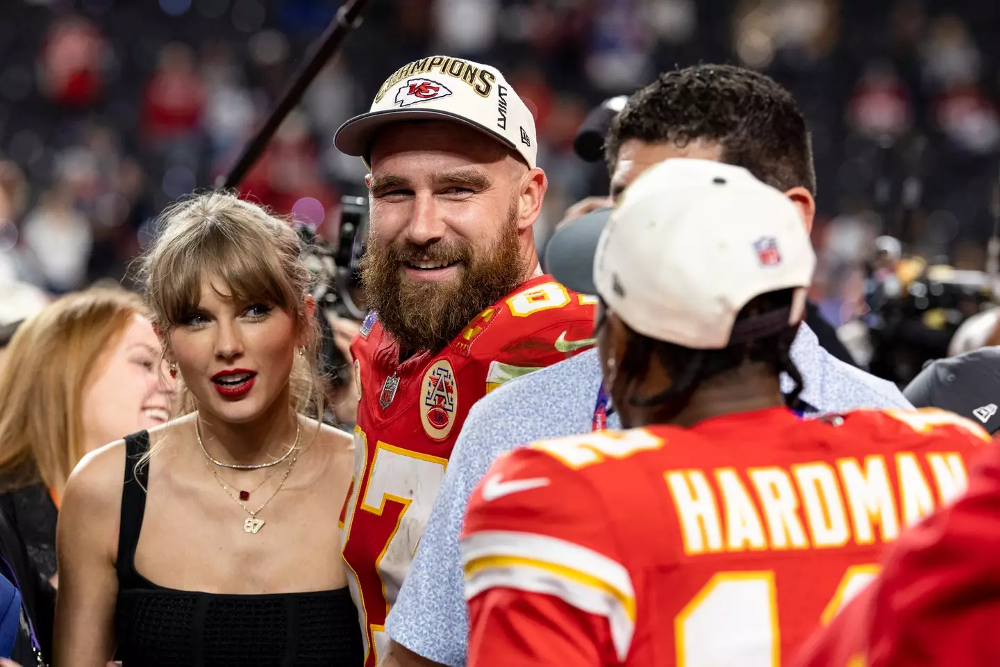 Swift has been dating NFL star Travis Kelce since last year. (Michael Owens/Getty Images)