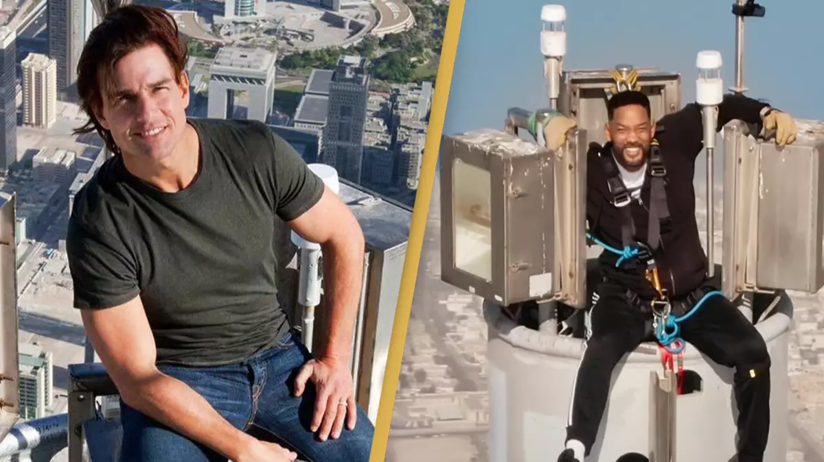 People point out the key difference as Tom Cruise and Will Smith both pose on top of Burj Khalifa
