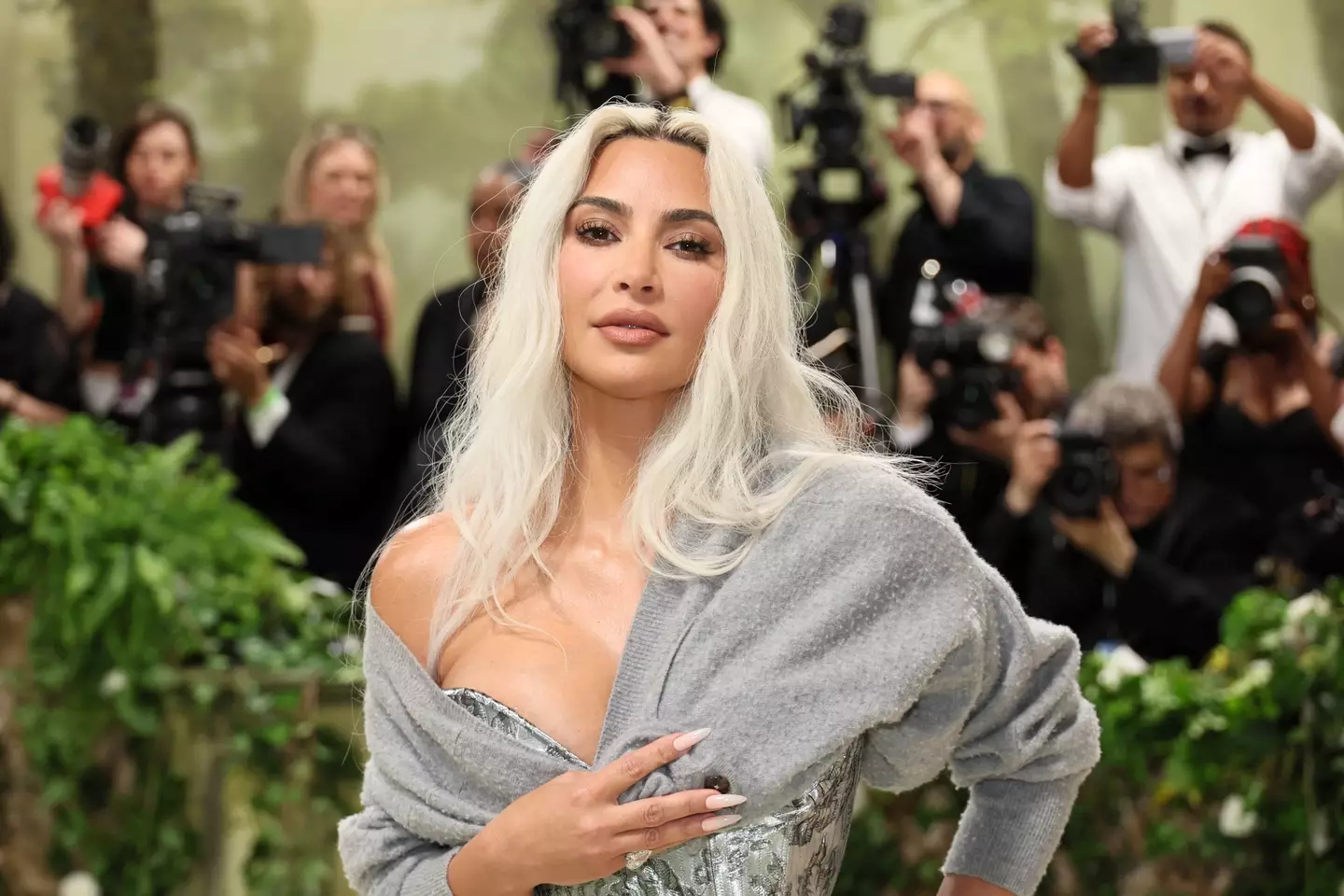 Kim Kardashian baffled people with her outfit. ( Dia Dipasupil/Getty Images)