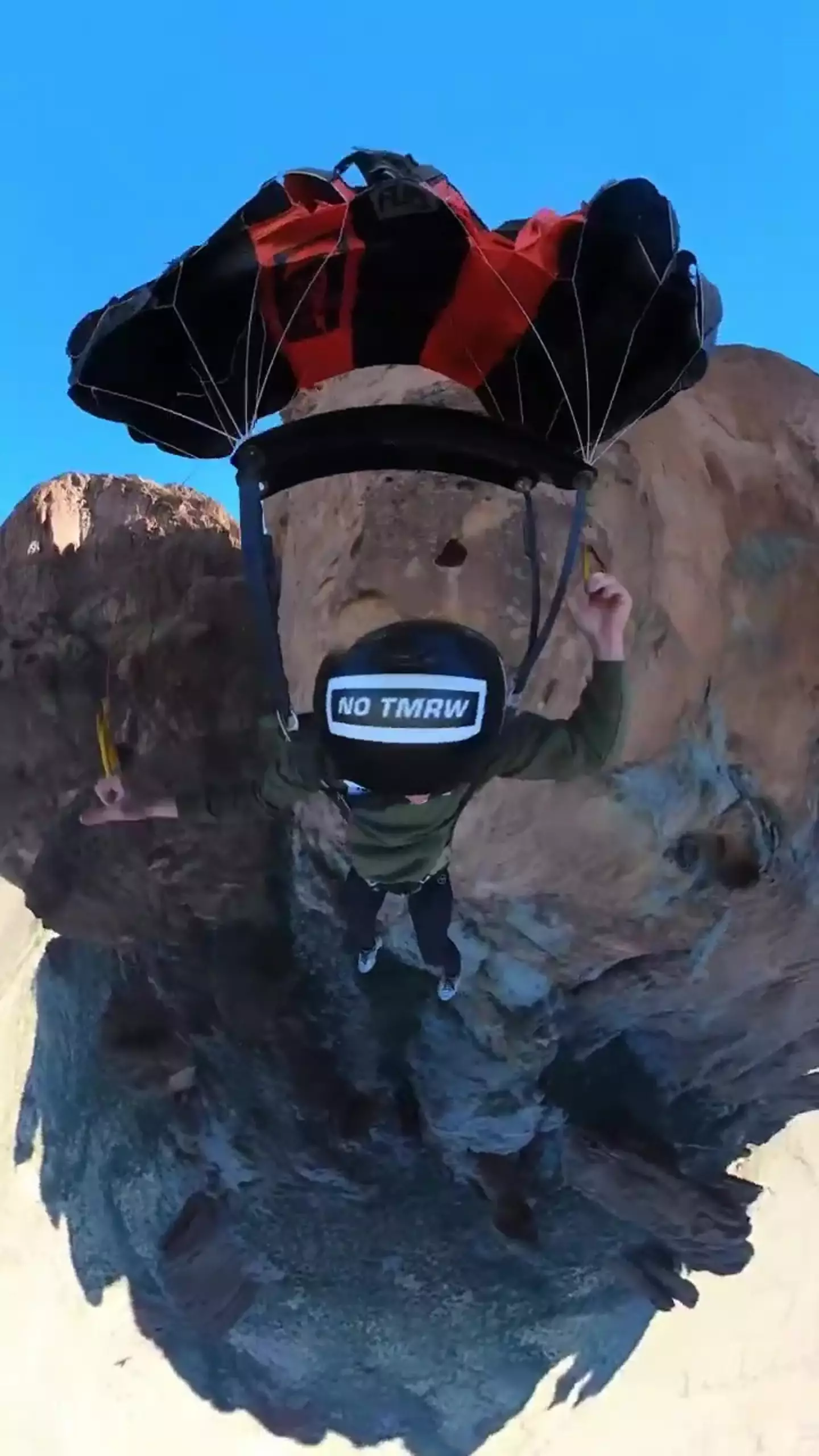 Things took a turn for the worse when Johnni DiJulius's parachute ripped.