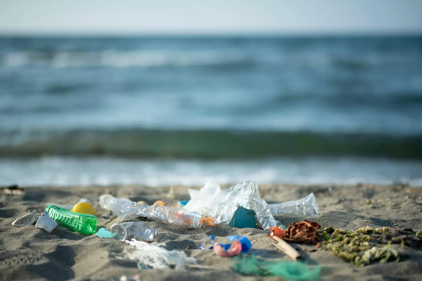 Plastic waste breaks down into tiny particles.