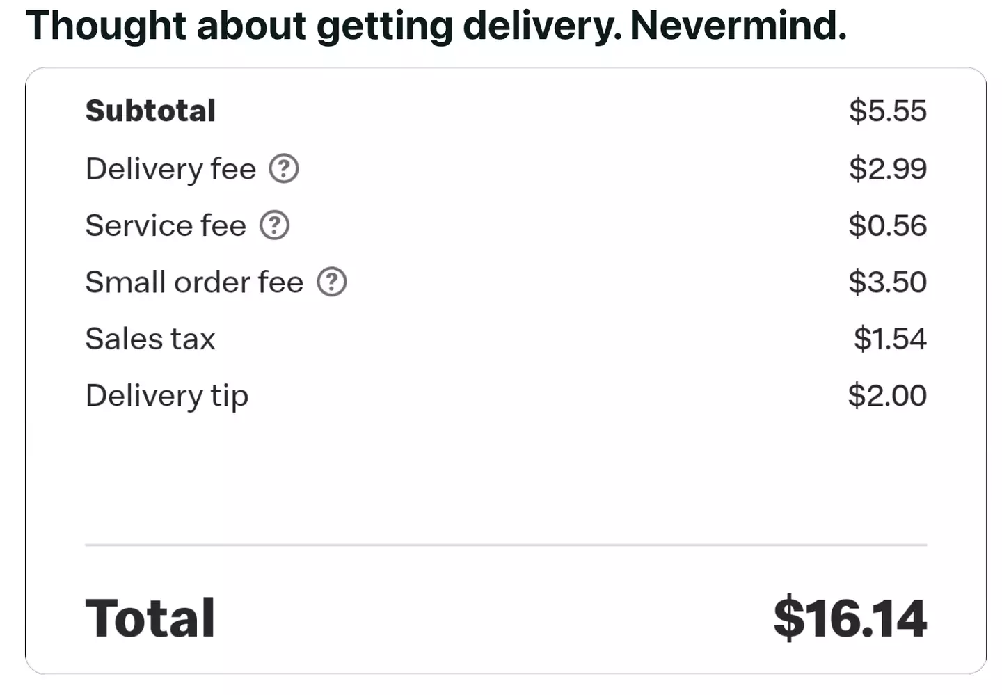A Redditor hit out at the extra costs they were facing for their order.