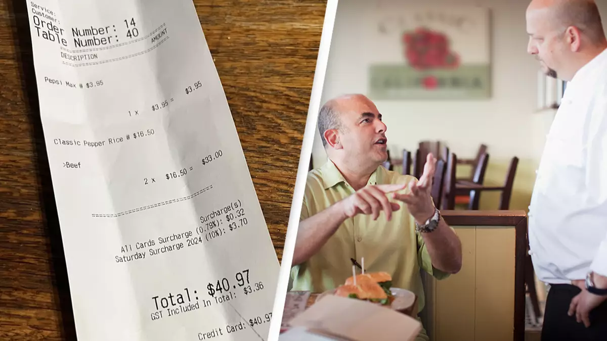 Diner left outraged as restaurant adds 'hidden surcharge' to food bill