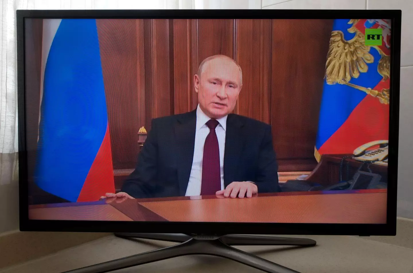 Putin made accusations about the West during his televised address.