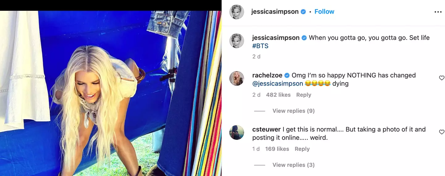 Simpson received mixed reactions after sharing her post.