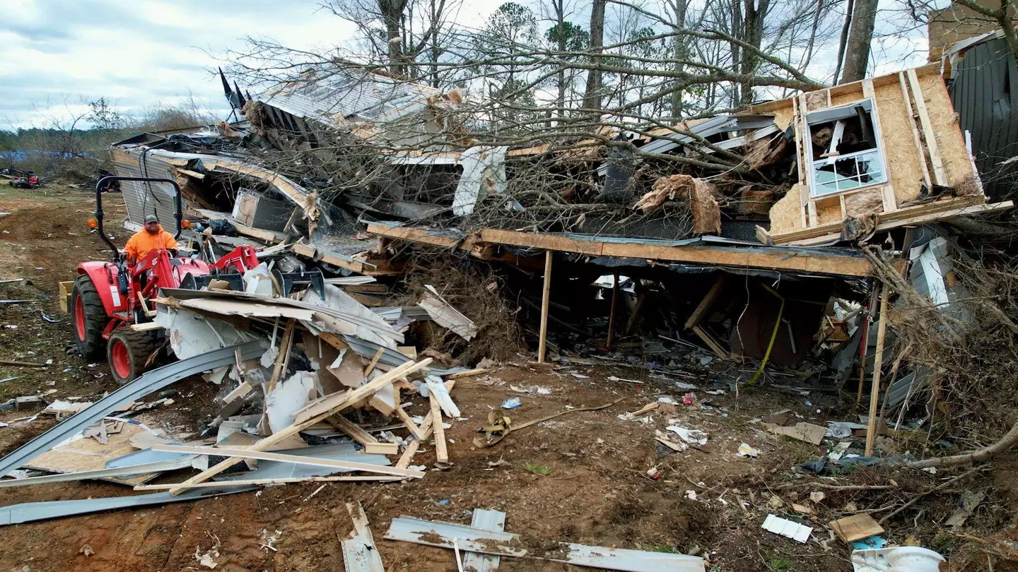 The tornado has caused widespread damage in Mississippi and Alabama.