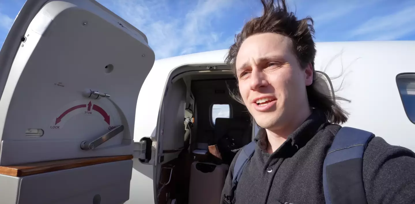 Mike tried the 'Uber' for private jets. (YouTube/DownieLive)