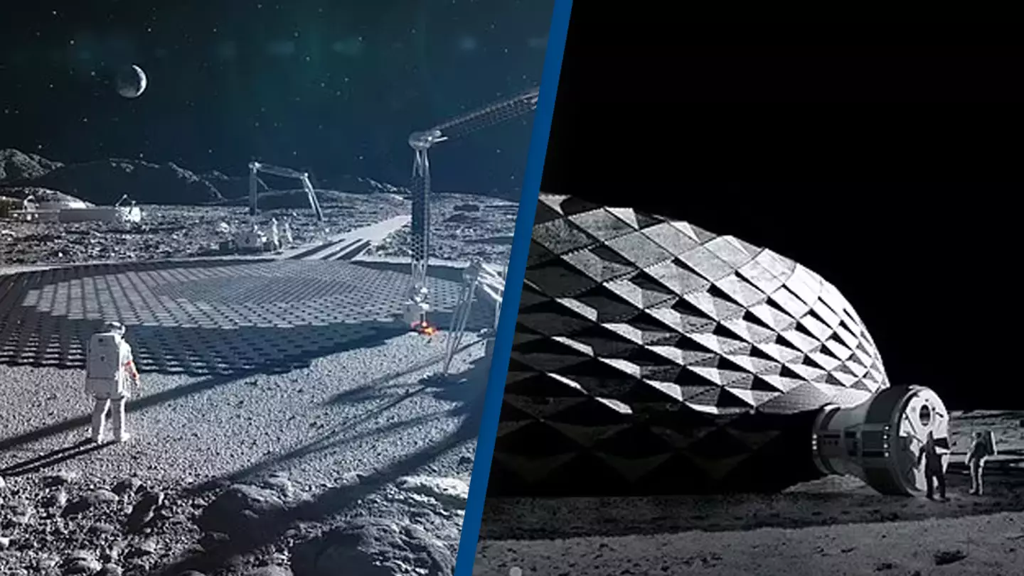 Constructing the first lunar base with space-ready 3D concrete printers