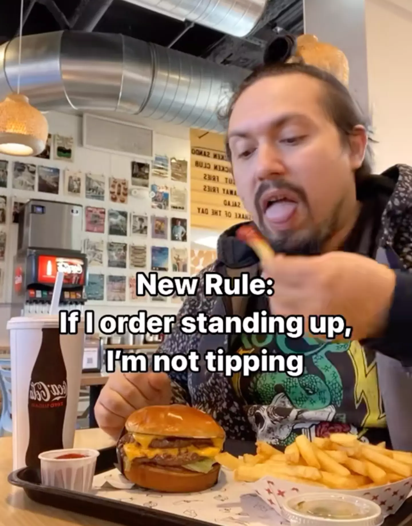Many in the comment section did agree with him and questioned why they should be paying for a service through tipping.(robert_calver/TikTok)