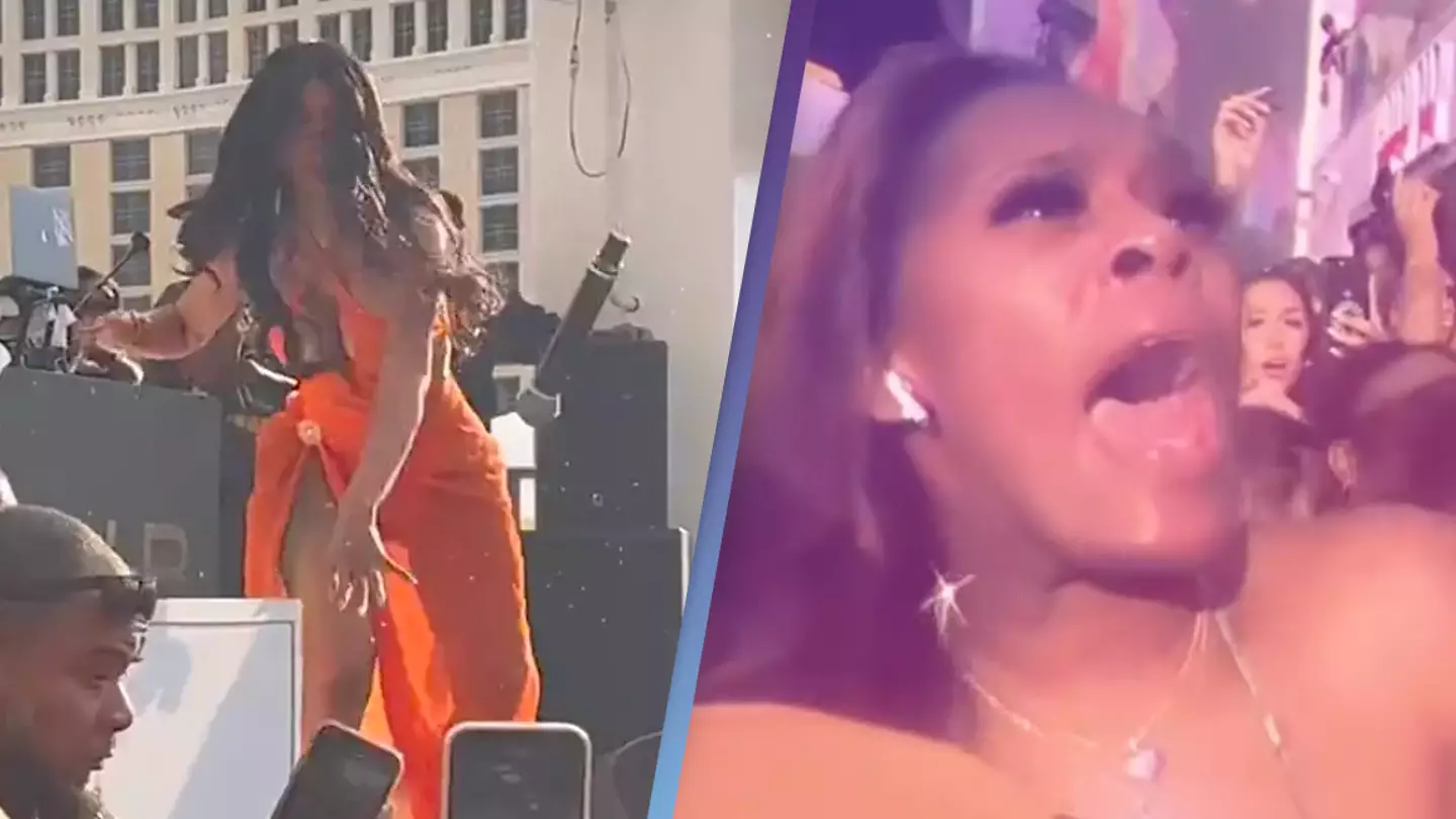 New angle shows what happened to woman after Cardi B threw her microphone at her